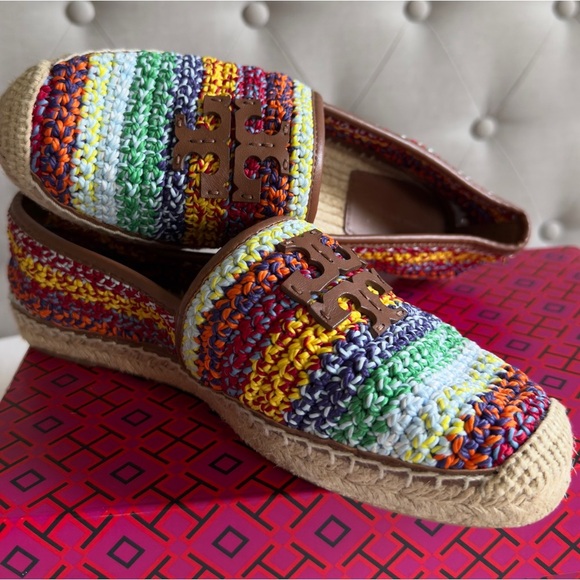 Tory Burch Everly Crochet Espadrilles Multicolor Flats Size 7.5 - Picture 12 of 12